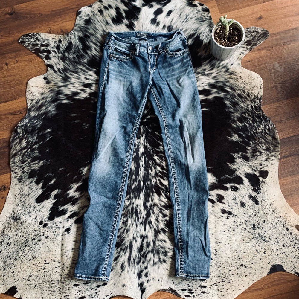 Silver Skinny Jeans Suki